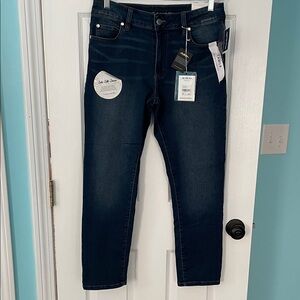 Tahari Women's Dark Blue Straight Leg Jeans